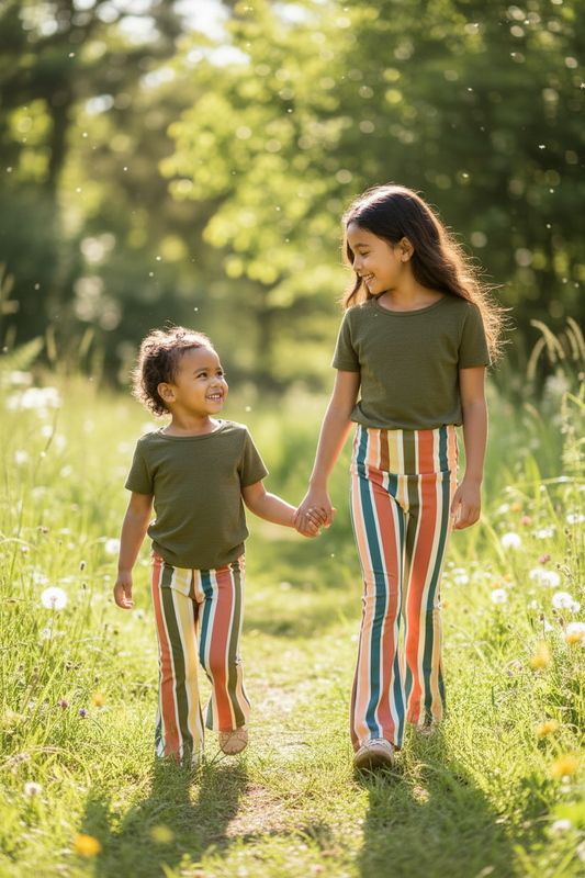 Retro Stripe Flare Leggings