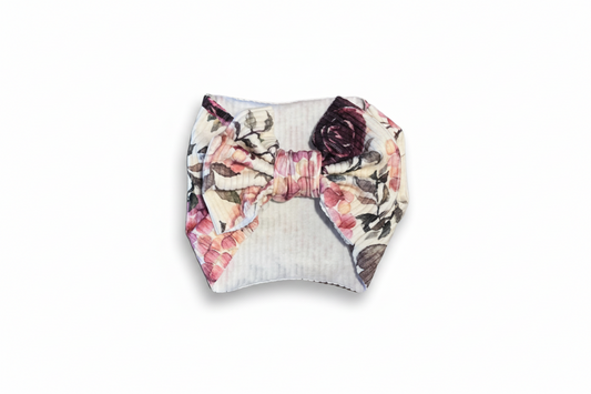 Antique Floral Big Bow Headband