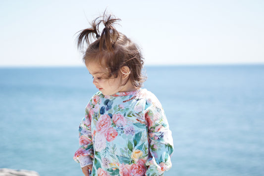Mint Floral Sweater Romper