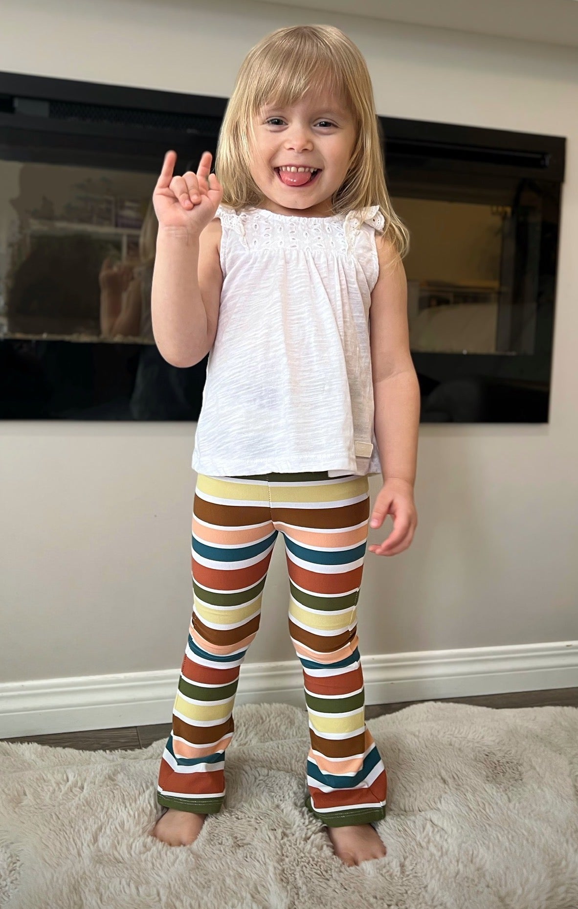Retro Stripe Flare Leggings