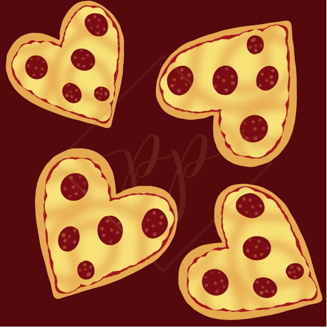 Pizza Hearts Seamless Design