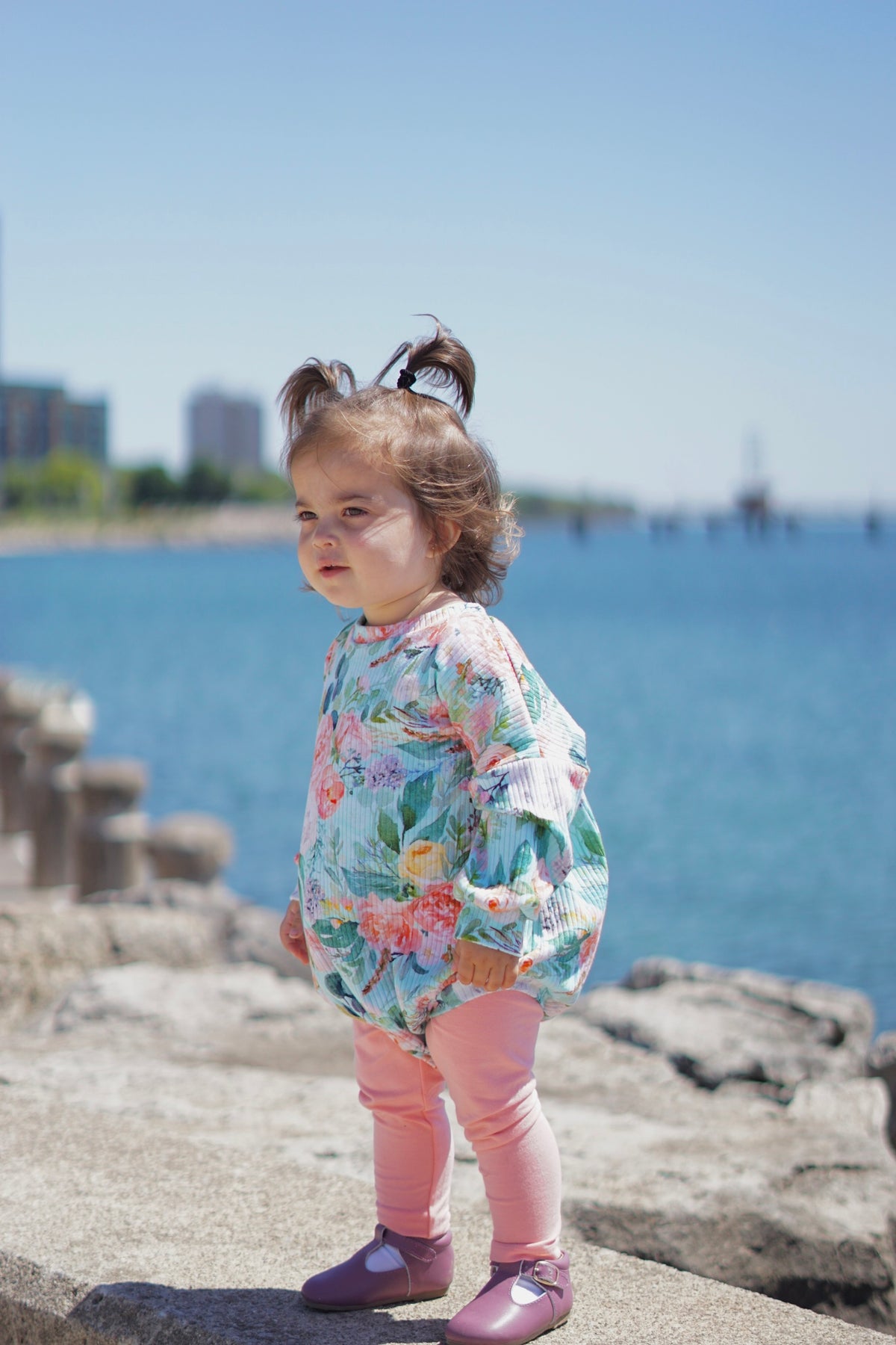 Mint Floral Sweater Romper
