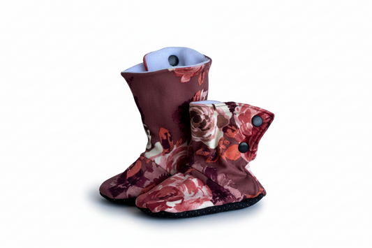 Mauve Floral Booties